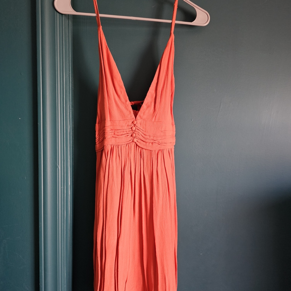 Tangerine Orange Sleeveless Dress Spaghetti Strap